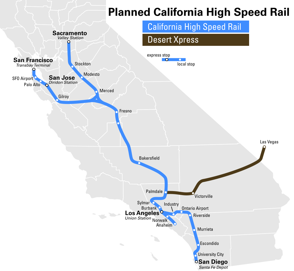 Planned California High Speed Rail